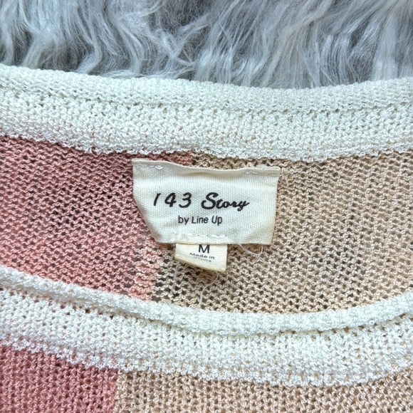 143 Story by Lineup Color Block Sweater Pastel Shades Soft Girl Coquette, M - Picture 8 of 14